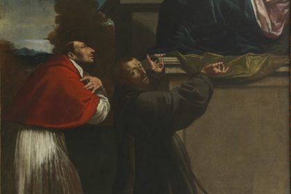 Arte in vetrina: "La Madonna con il Bambino in braccio venerata dai santi Carlo Borromeo e Francesco d’Assisi"